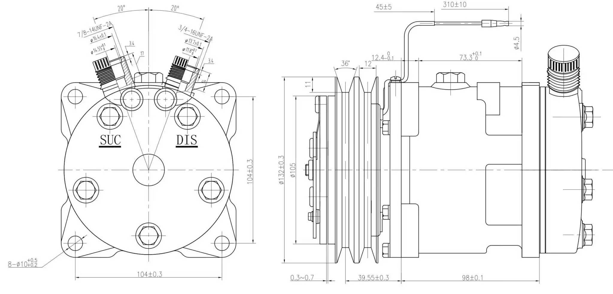 чертёж компрессора 5H11 A2 24V